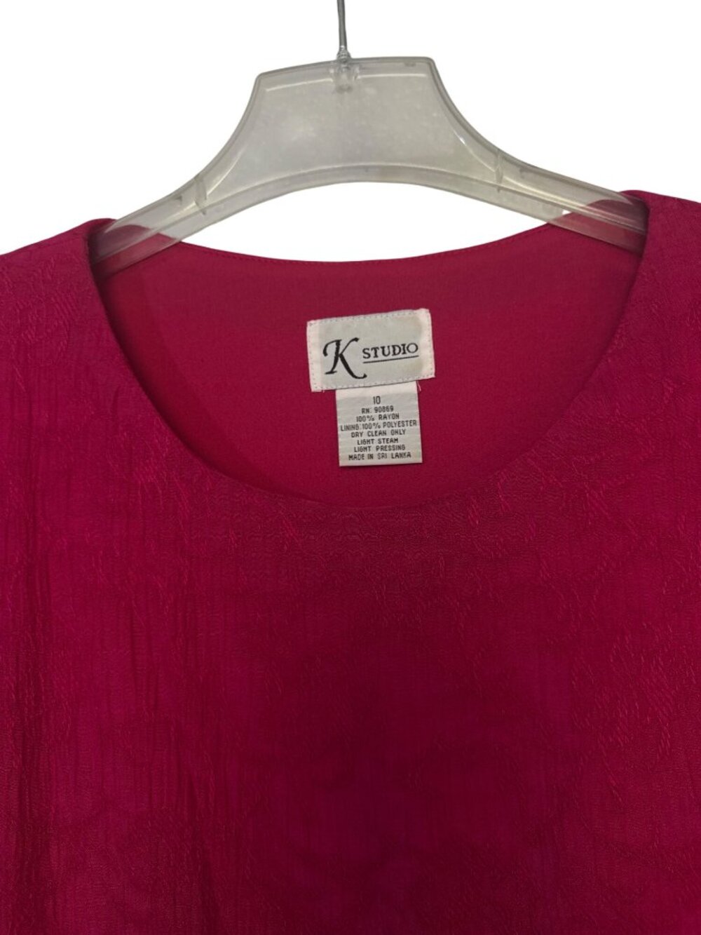 K Studio Womens Dress Red Size 10 Rayon Textured Short Sleeve Maxi - Picture 2 of 9